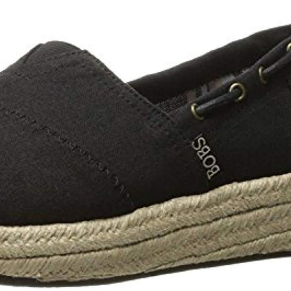 Bobs Skechers Women's Natural Black Wedge 7W